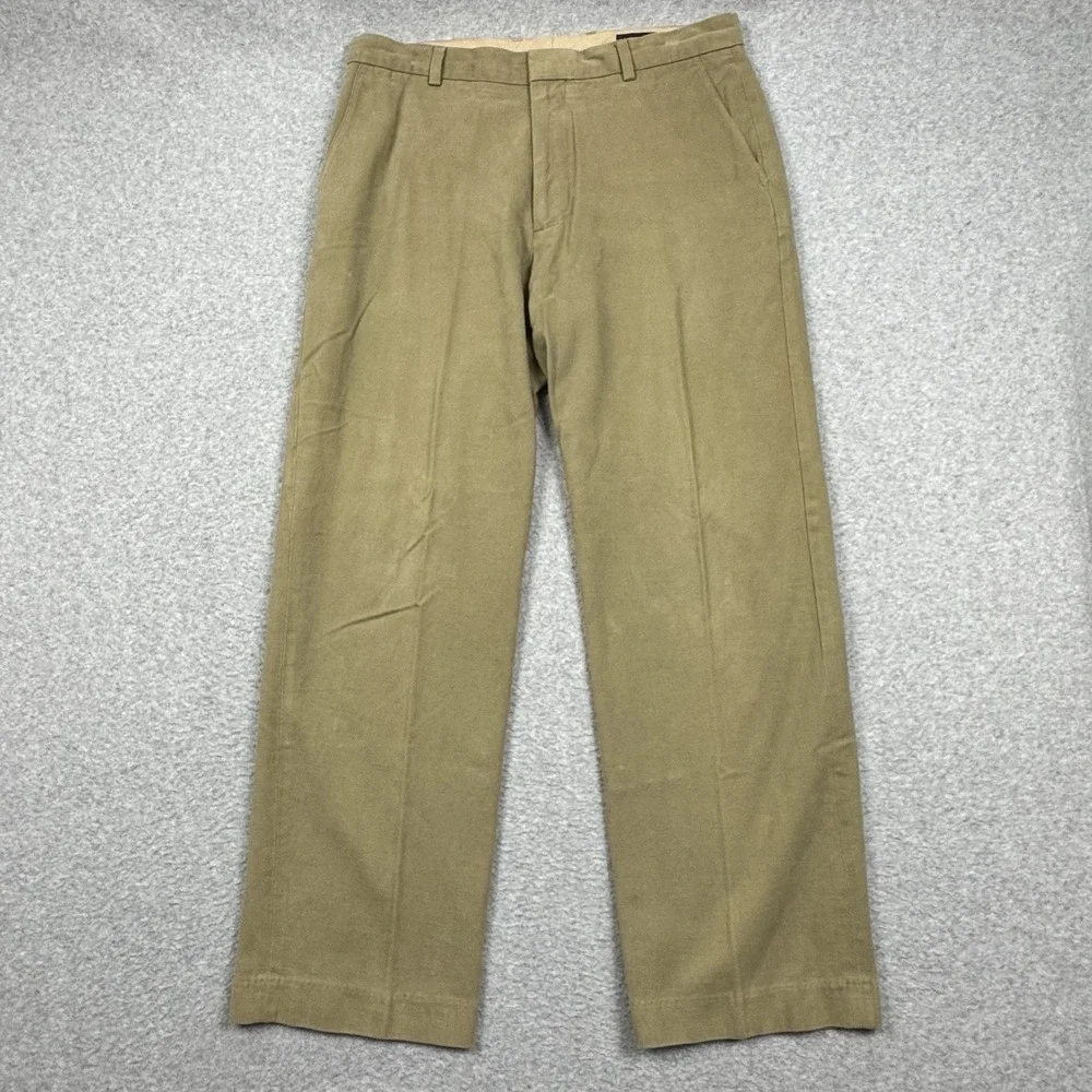 Banana Republic Dress Chino Pants Men 35x32 Beige Khaki Straight Fit Casual EUC